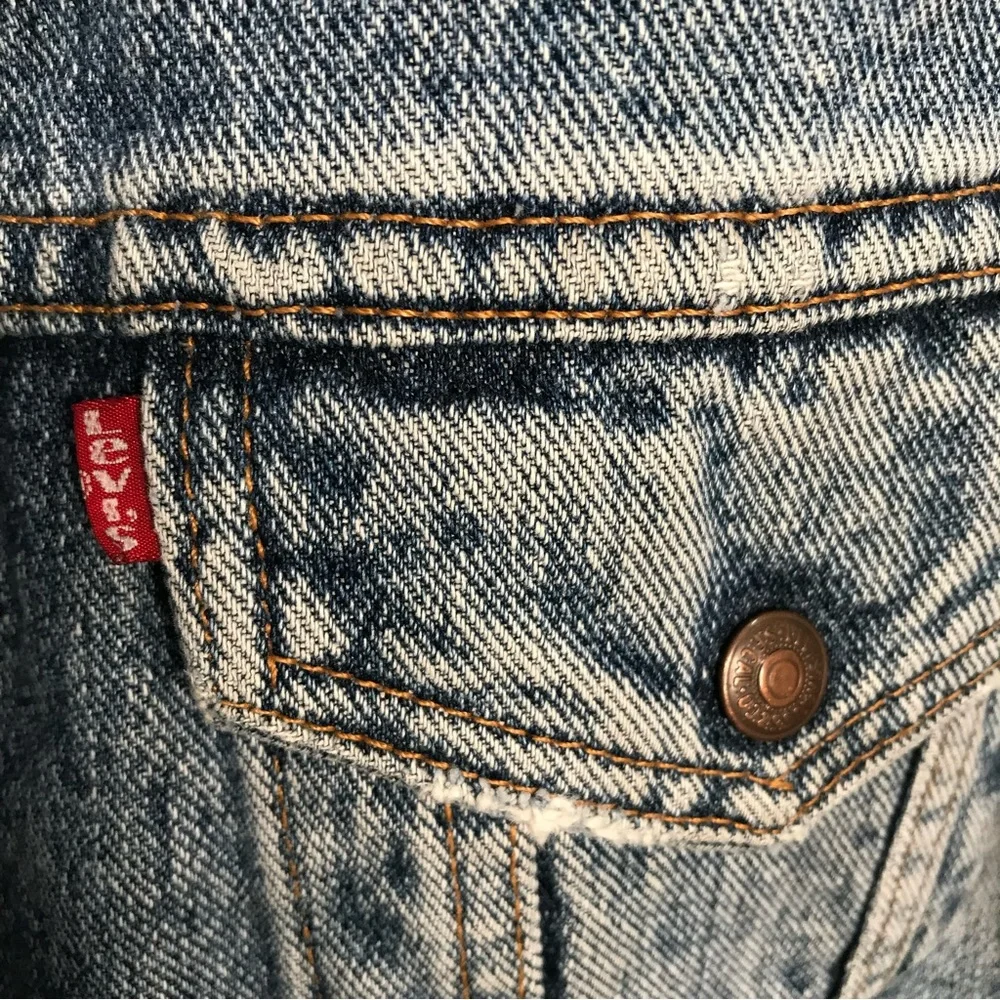 Vintage 80s 90s‎ Levis Jean Denim Trucker Jacket Sherpa Lined XL USA Distressed